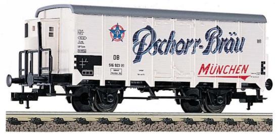 Refrigerated car with brakeman?s cabin type Ghk 'Pschorr-Br?u' in service with the DB<br /><a href='images/pictures/Fleischmann/5350.jpg' target='_blank'>Full size image</a>